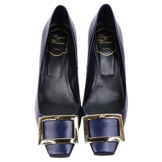 Roger Vivier Pumps Navy Buckle 38