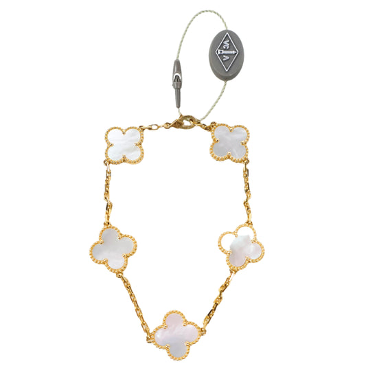 Van Cleef & Arpels Vintage Alhambre Bracelet 5 Motif Mother Of Pearl
