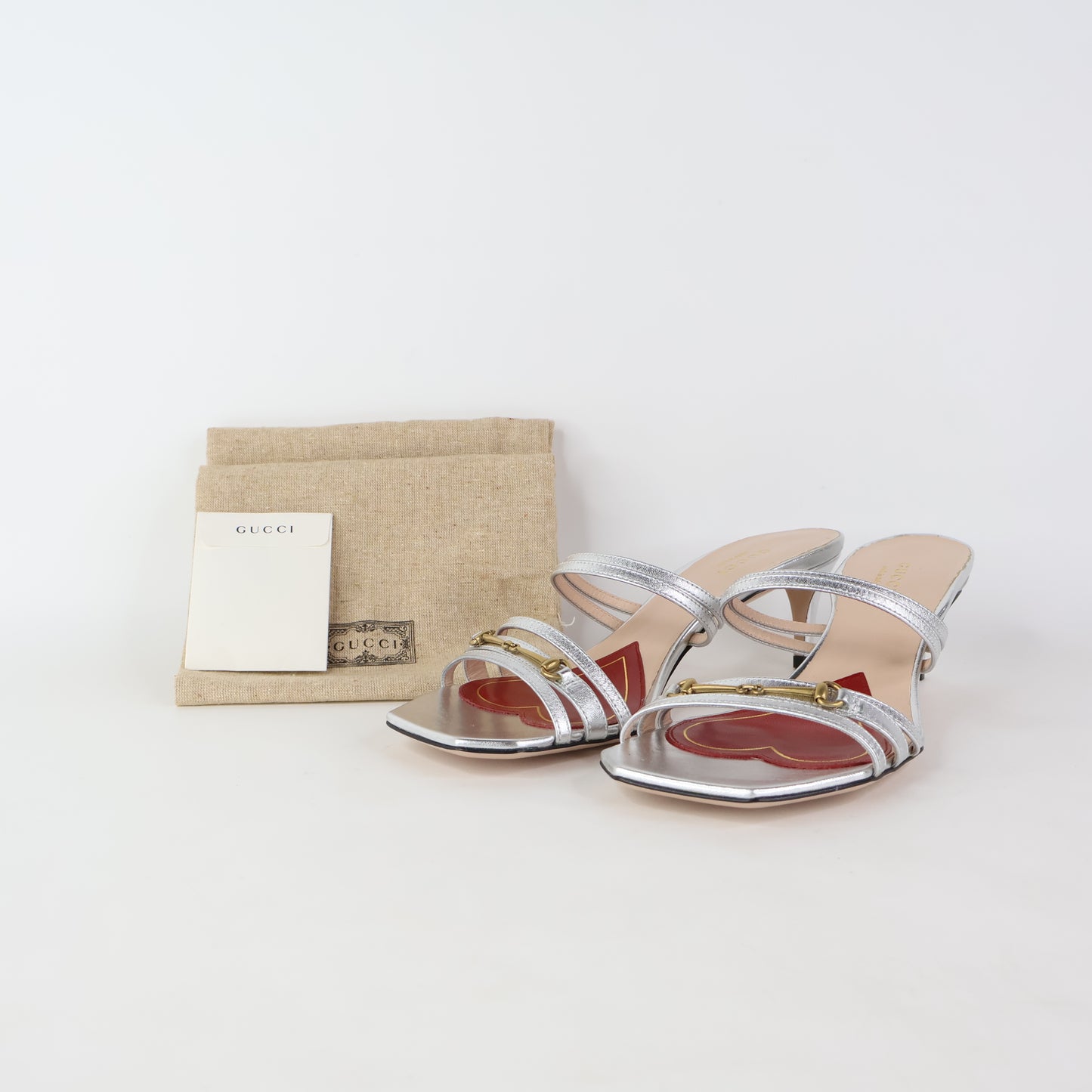 Gucci Sandals Heels Metallic Gold