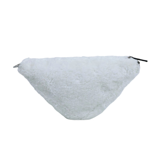 Prada Triangle Terrycloth Shoulder Bag White