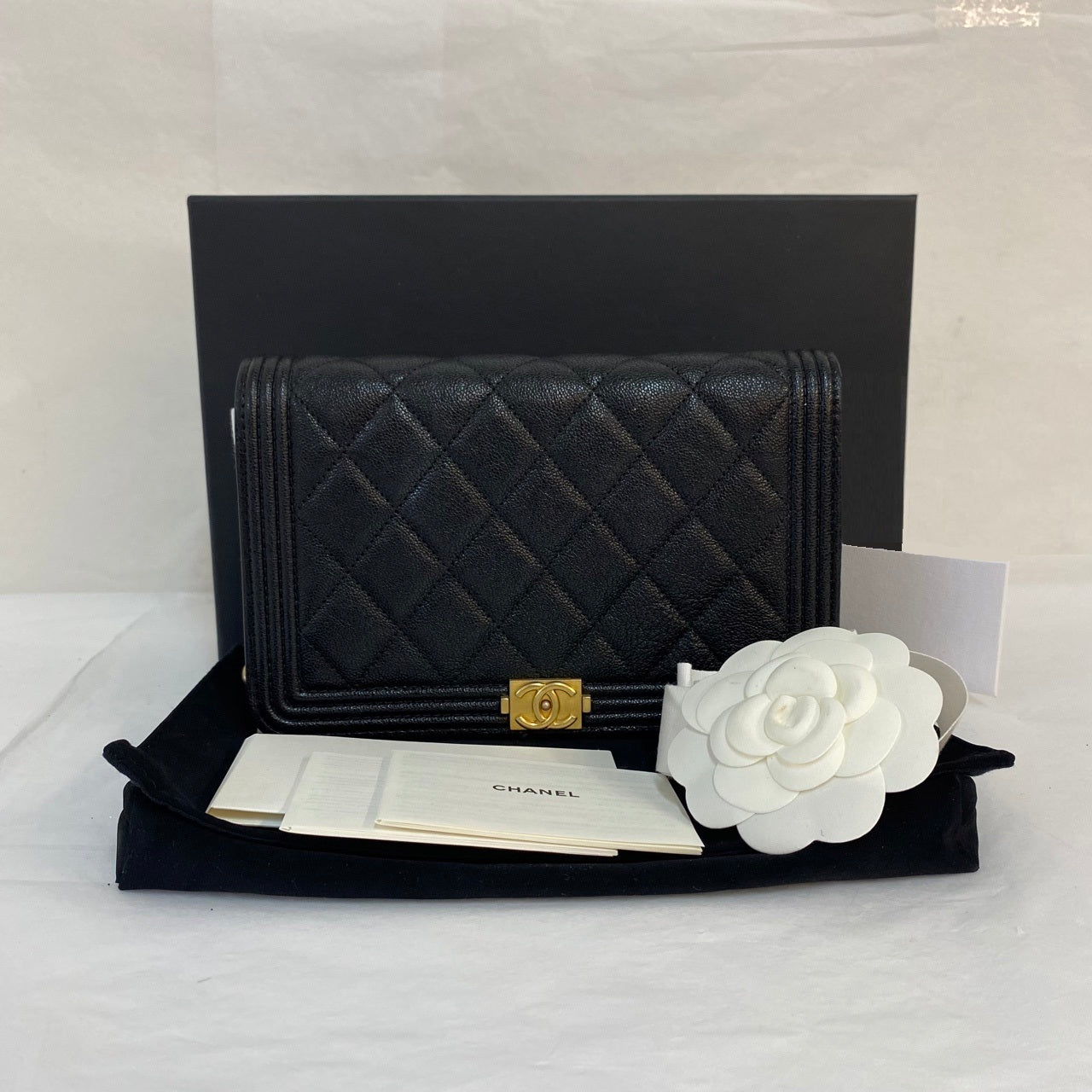 Chanel Boy Wallet on Chain Black Caviar