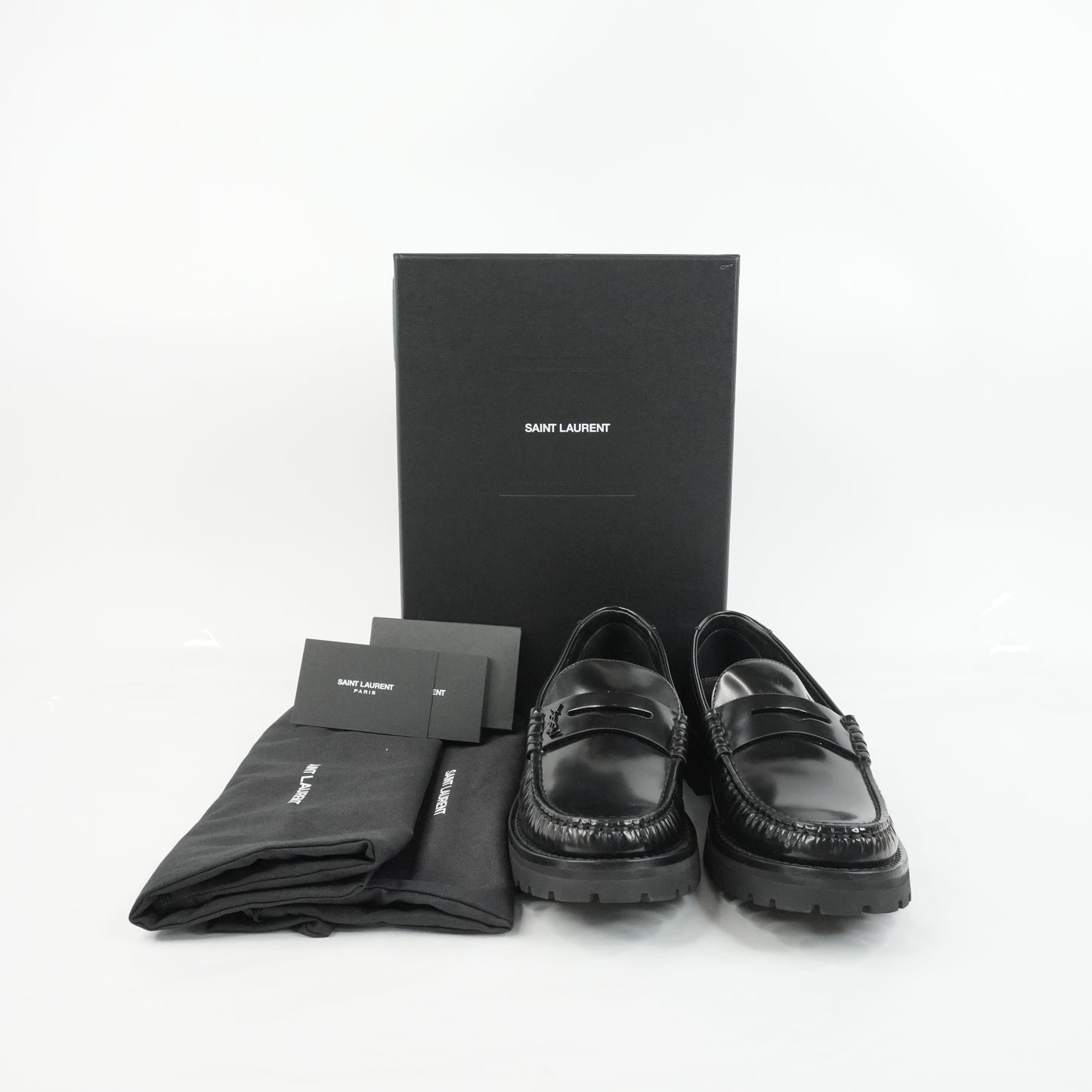 Saint Laurent Loafers Black Patent 37.5