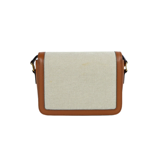 Celine Teen Triomphe Canvas White Tan