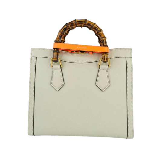 Gucci Diana Small Tote Bag White Bamboo Handle