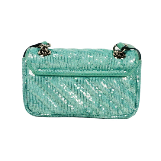 Gucci Marmont Sequin Flap Green Small