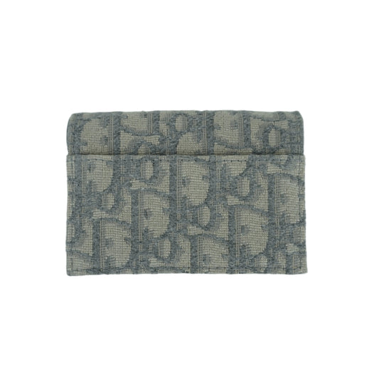 Christian Dior Saddle Card Holder Oblique Grey