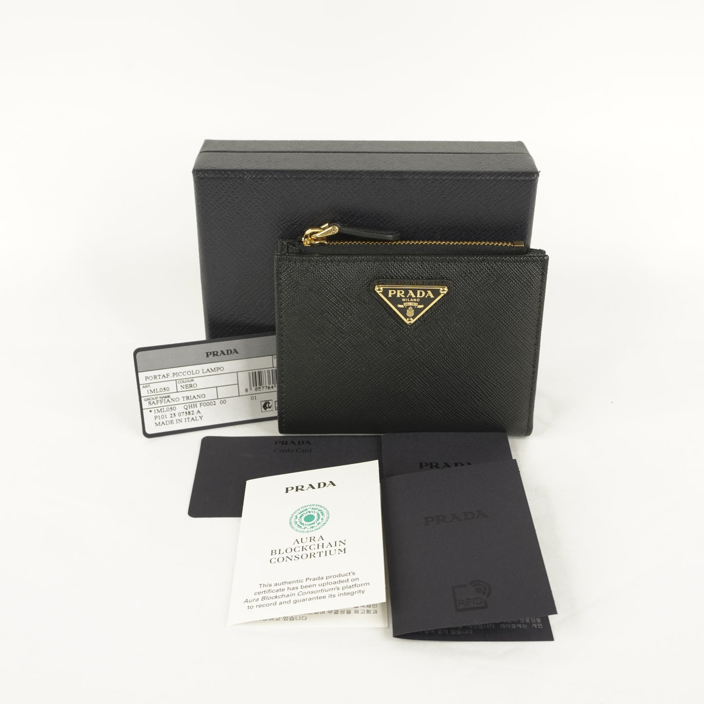Prada Small Wallet Saffiano Black