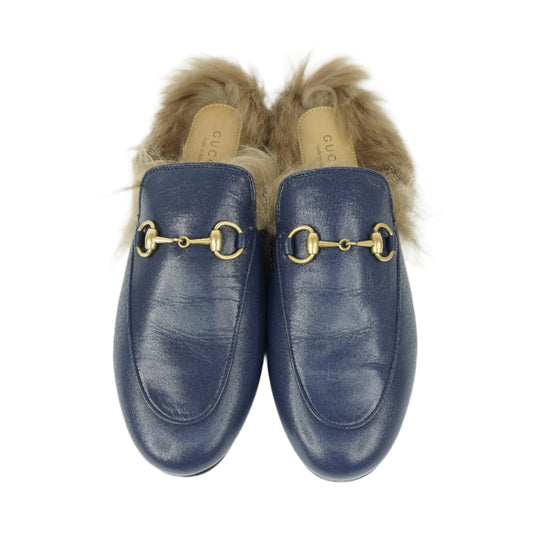 Gucci Slipper Princetown Canvas Fur 37.5