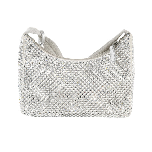 Prada Re-Edition Silver Argento Crystal