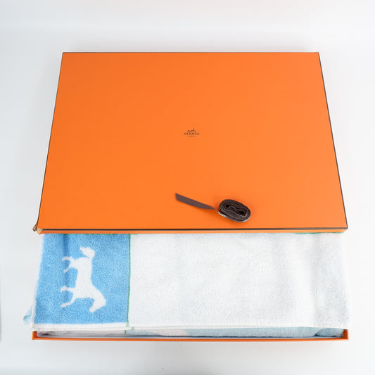 Hermes Towel Blue Horse