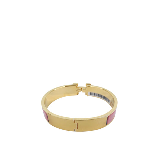 Hermes Clic H Bracelet Papaye Pink GHW