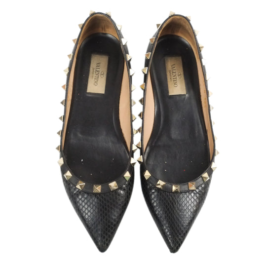 Valentino Flats Python Black 36.5