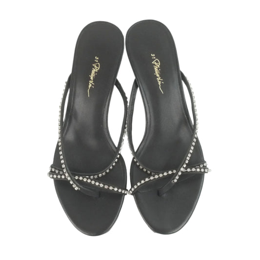 Philip Lim Heels Black Leather Crystal 37