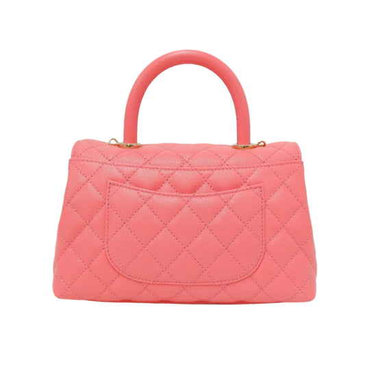 Chanel Coco Handle 9.5 Coral Pink Caviar