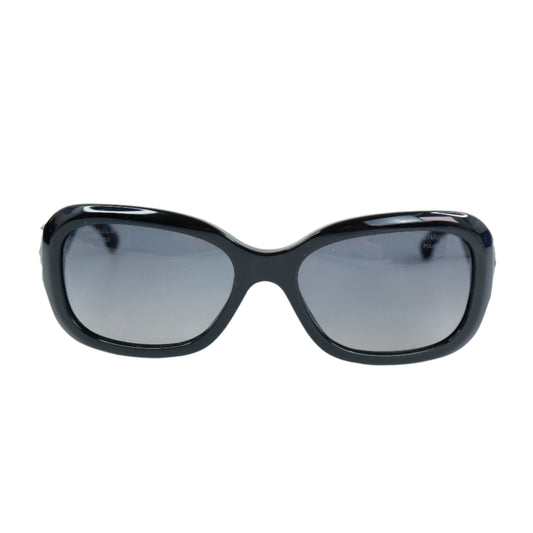 Chanel Sunglasses Black Tweed