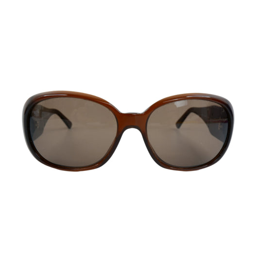 Chanel Sunglasses Brown Camellia