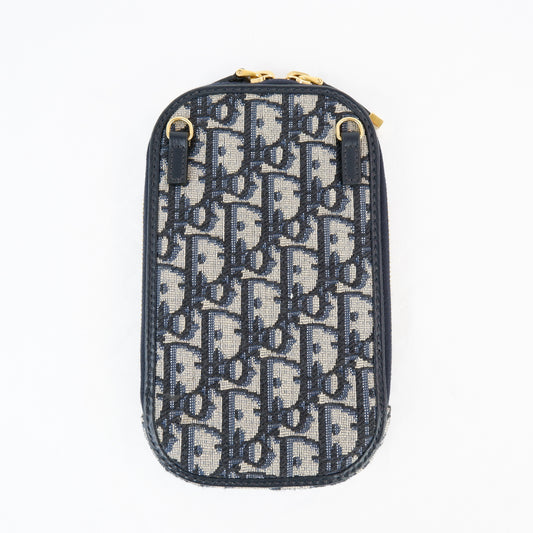 Christian Dior 30 Montaigne Phone Holder Oblique Navy