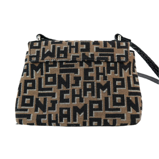 Longchamp Crossbody Bag Brown Alphabet LONGCHAMP Canvas
