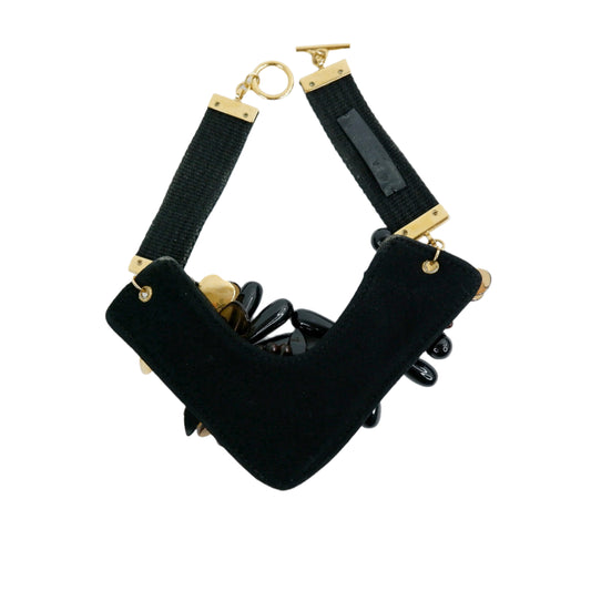 Marni Necklace Crystal Acrylic Canvas Strap
