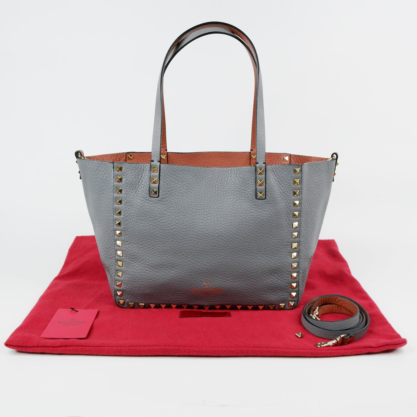Valentino Rockstud Reversible Tote Grey
