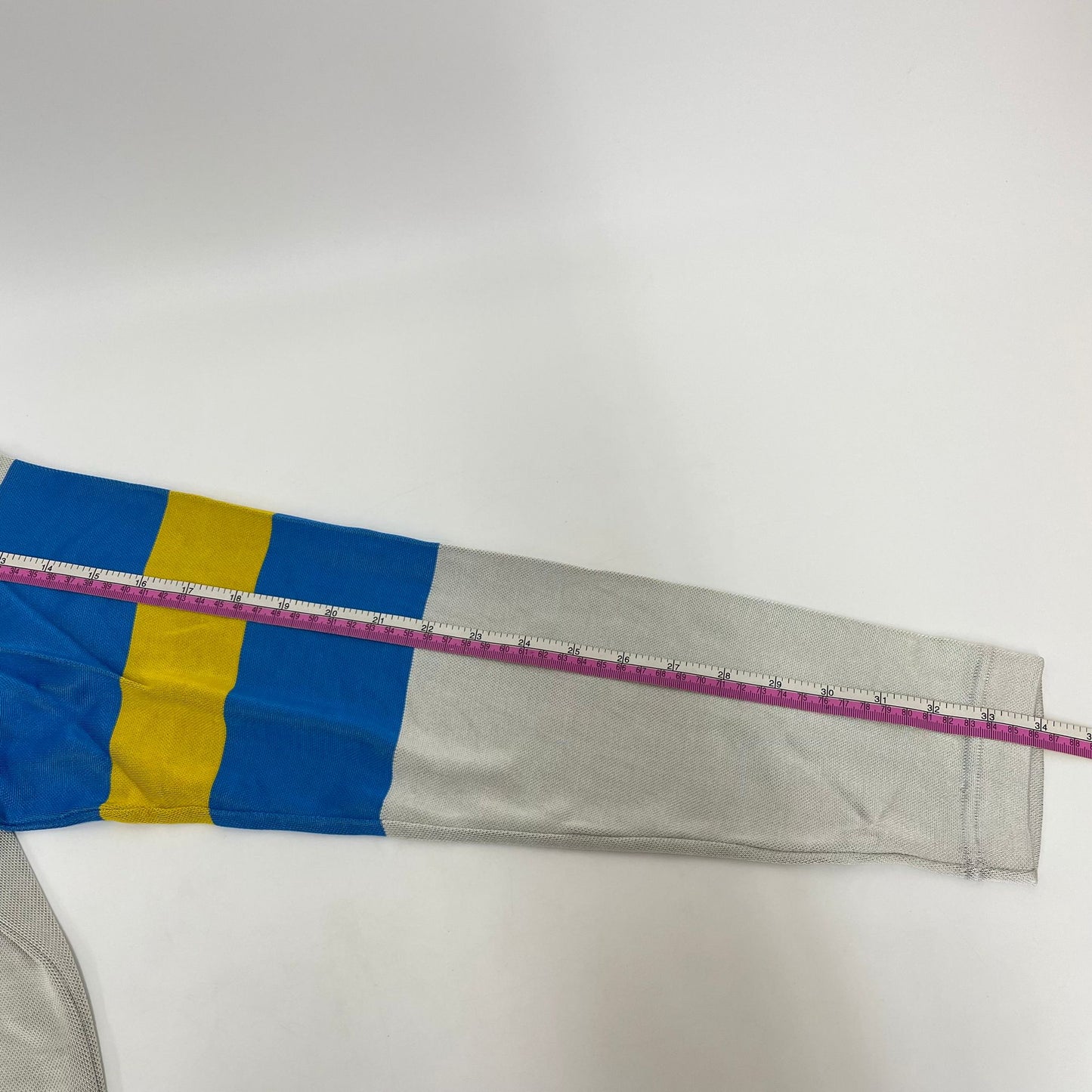 Christian Dior T-shirt Long Sleeve Grey Blue Yellow