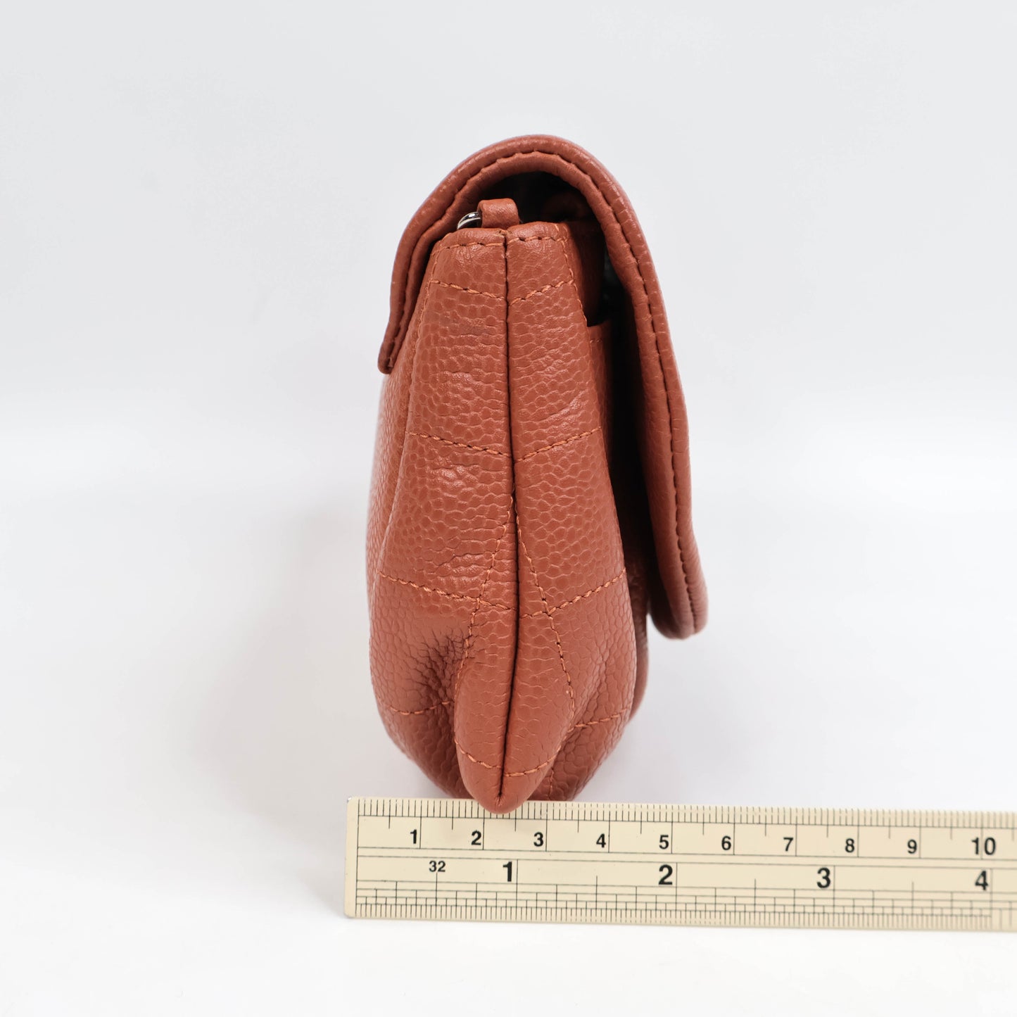 Chanel Half Moon Wallet on Chain Orange Brick Caviar