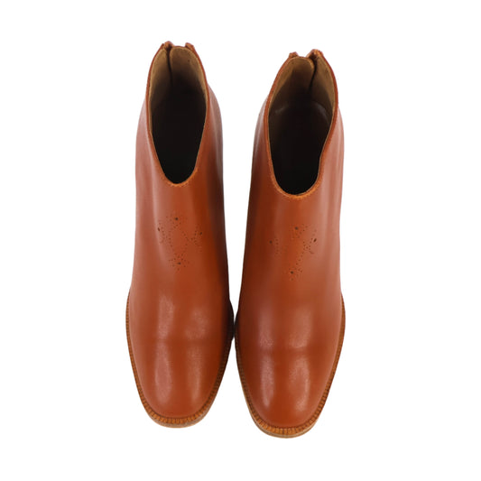 Hermes Ankle Boots Leather Gold 38