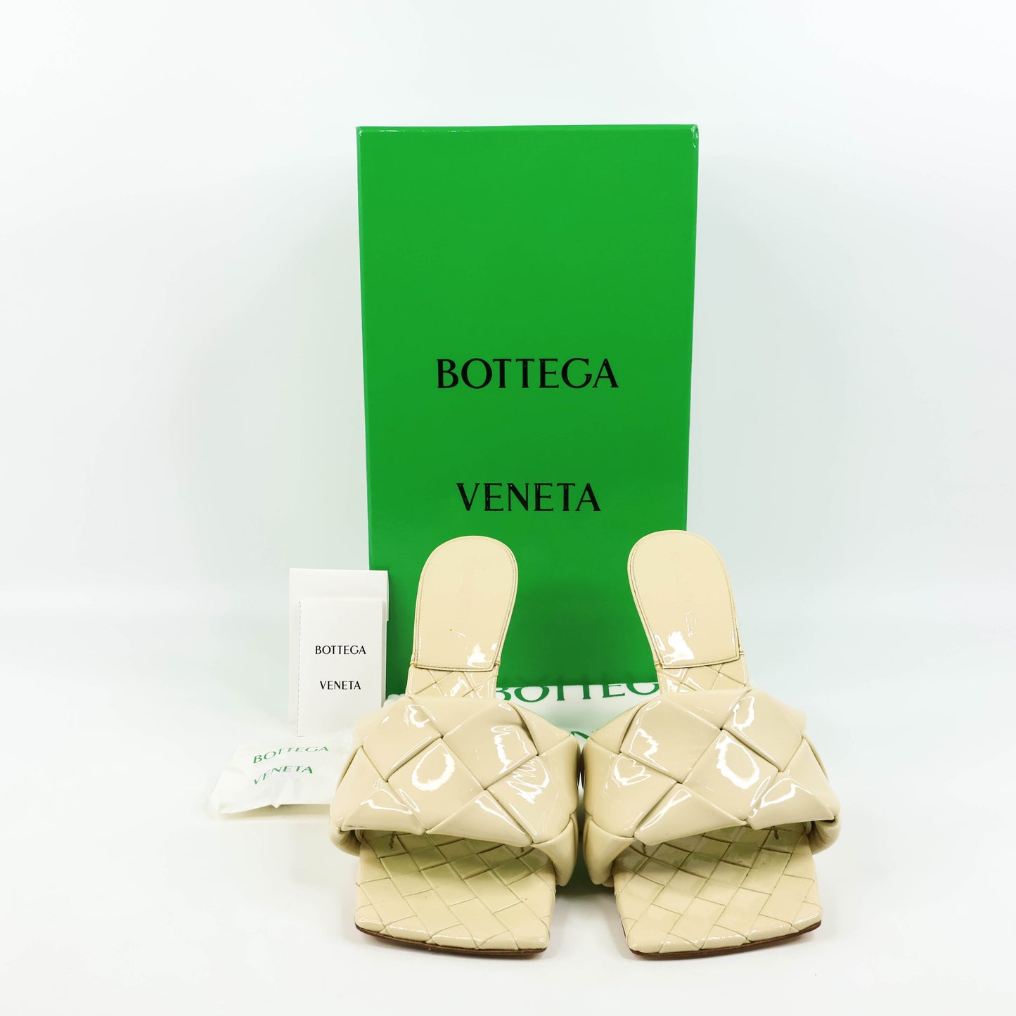 Bottega Veneta Lido Sandals Beige Gloss 38.5
