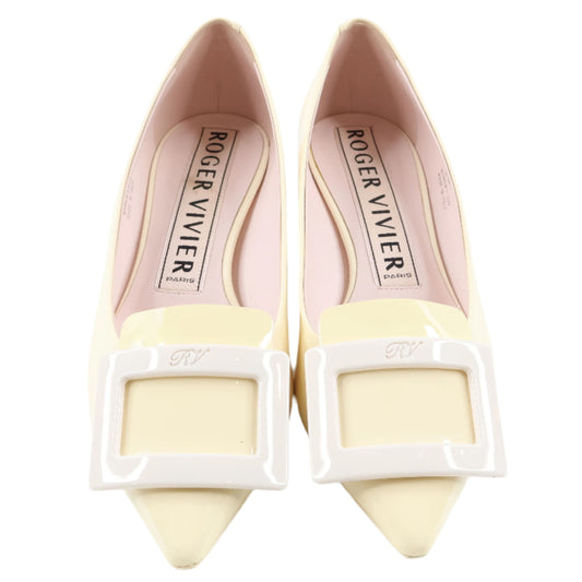 Roger Vivier Flats Patent Cream 36