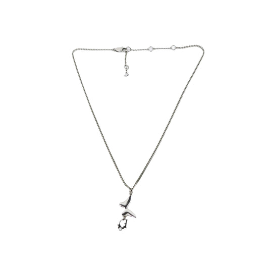 Christian Dior Necklace Silver Pandent Cystal