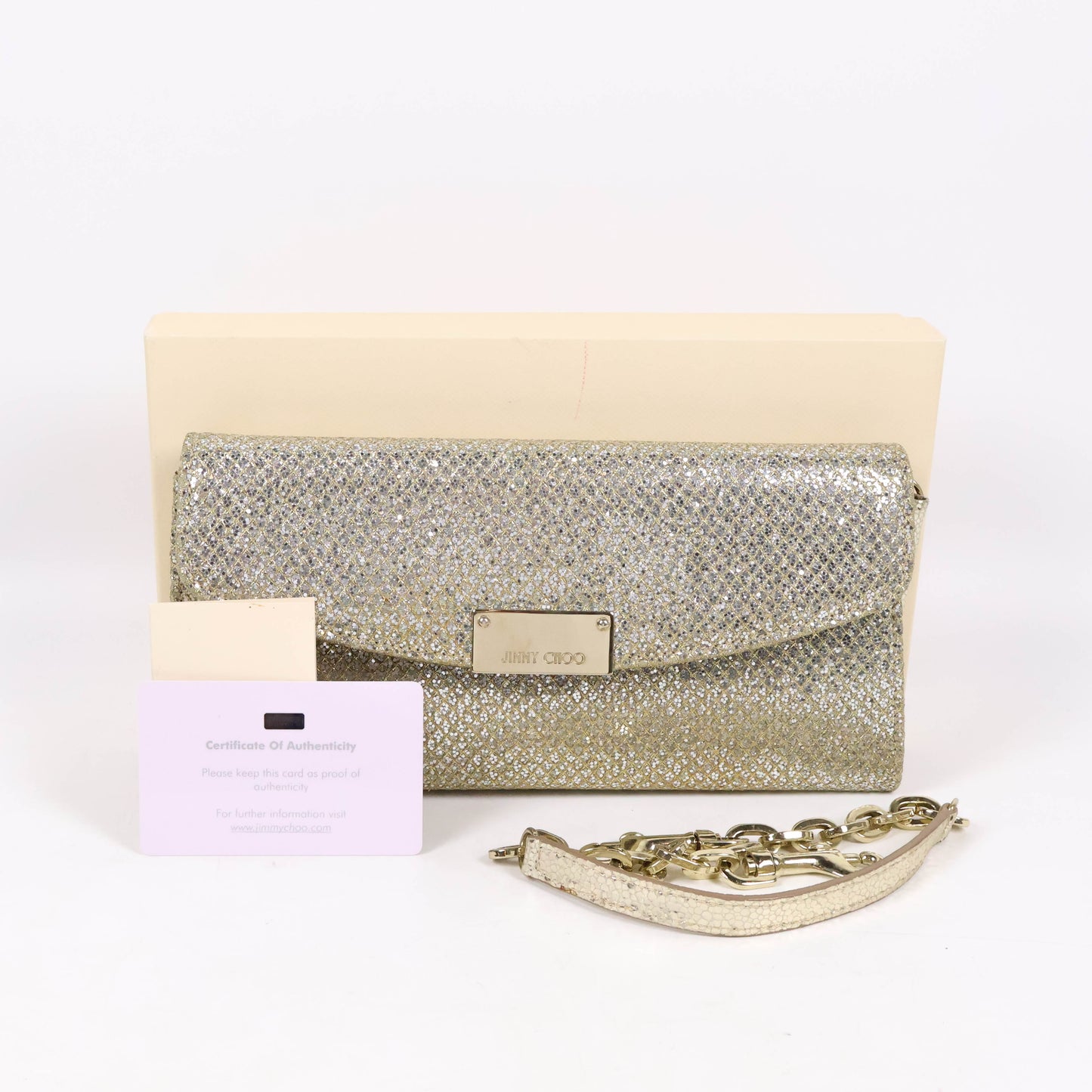 Jimmy Choo Clutch Glitter Gold