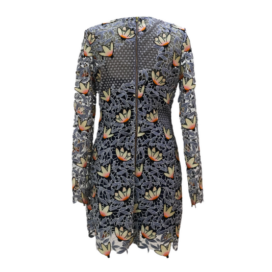 Self Portrait Mini Dress Paneled Peony Guipure Lace