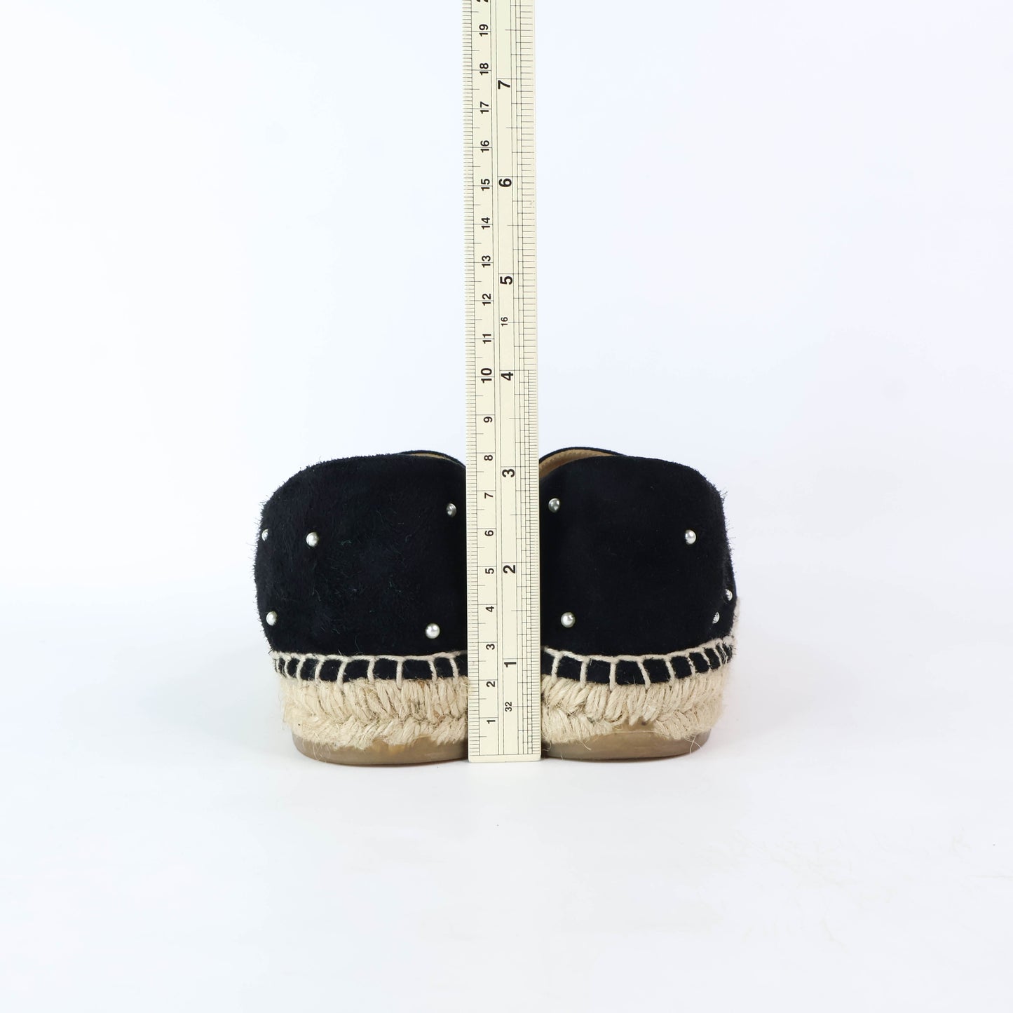 Chanel Espadrille Suede Black Pearl 39