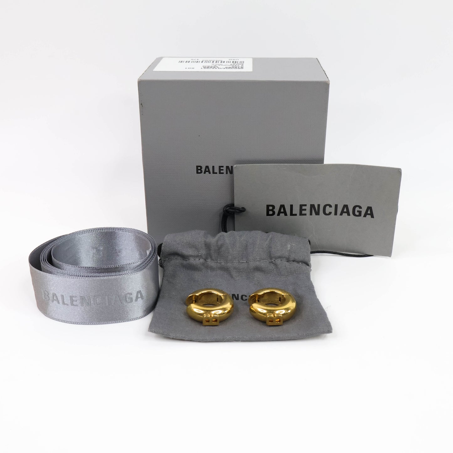 Balenciaga Hoops Earrings Gold "B"