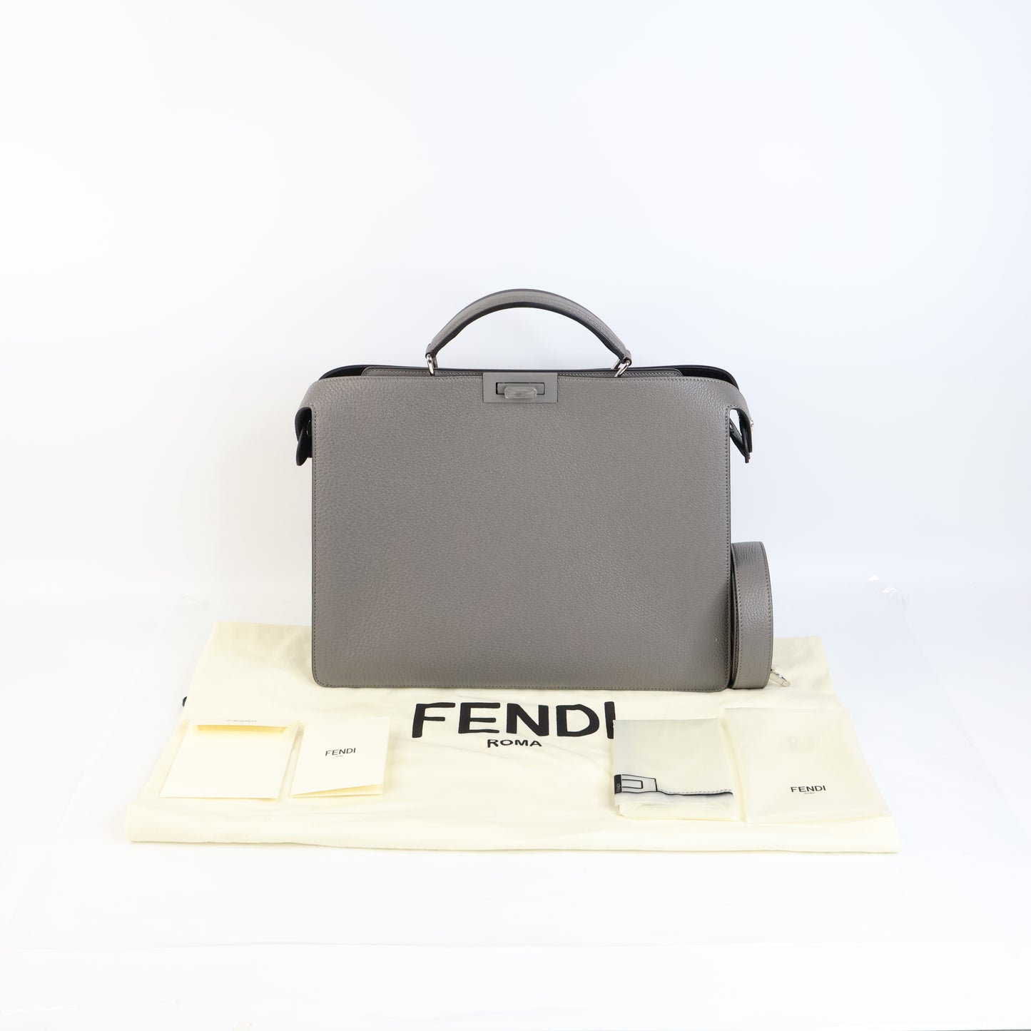 Fendi Peekaboo I See U Leather Grey Black