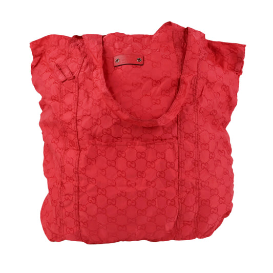Gucci Teddy Bear Tote Bag Nylon Red