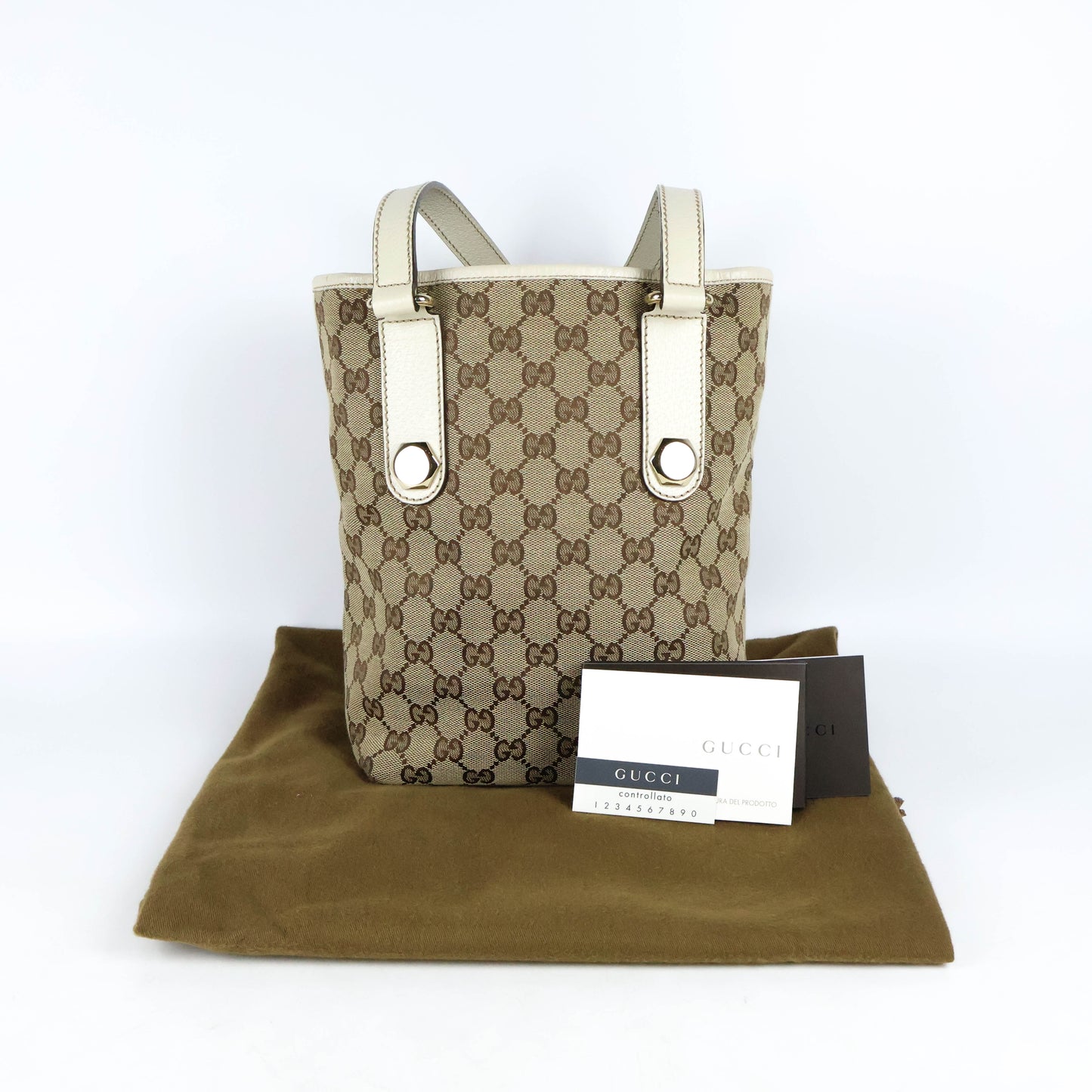 Gucci GG Supreme Monogram Tote White