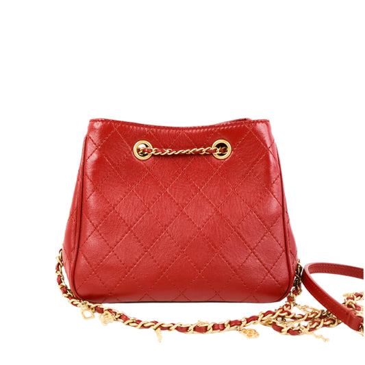 Chanel Drawstring Red Charm GHW
