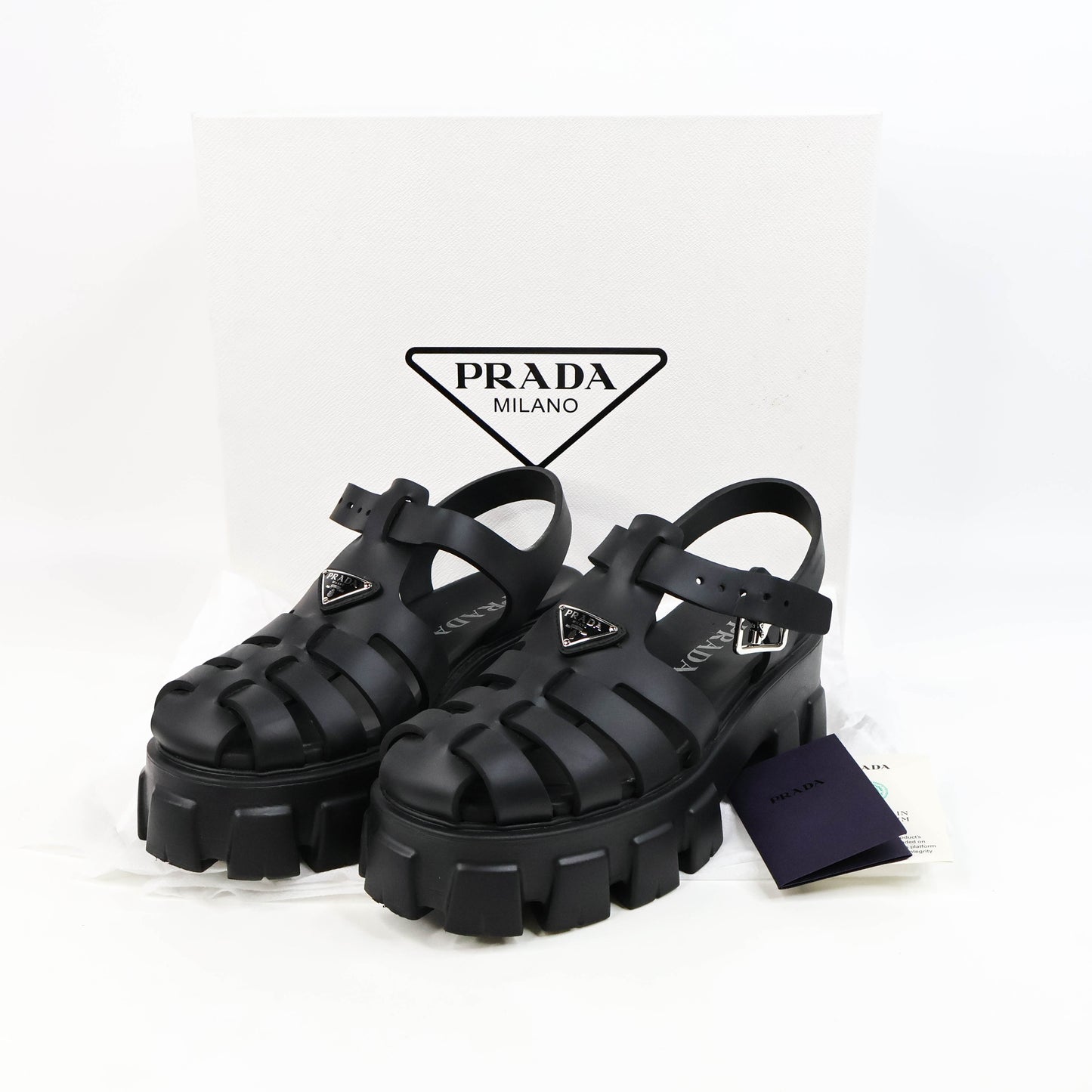 Prada Rubber Foam Sandals Black 39