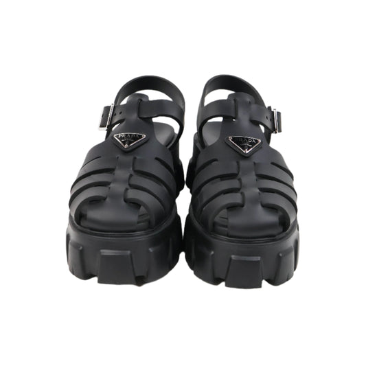 Prada Rubber Foam Sandals Black 39