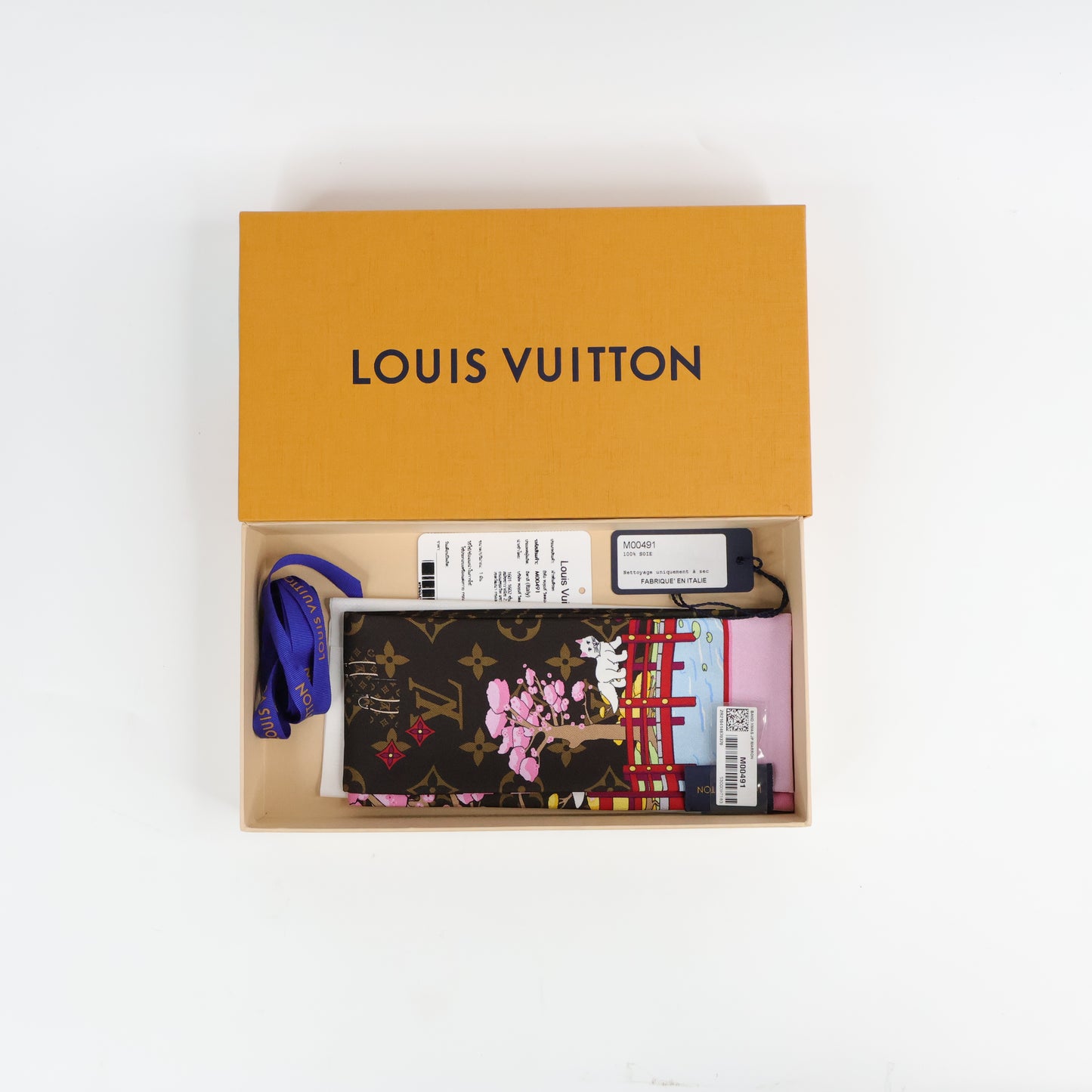 LV Silk Monogram 2021 Christmas Animation Japanese Garden Bandeau Marron