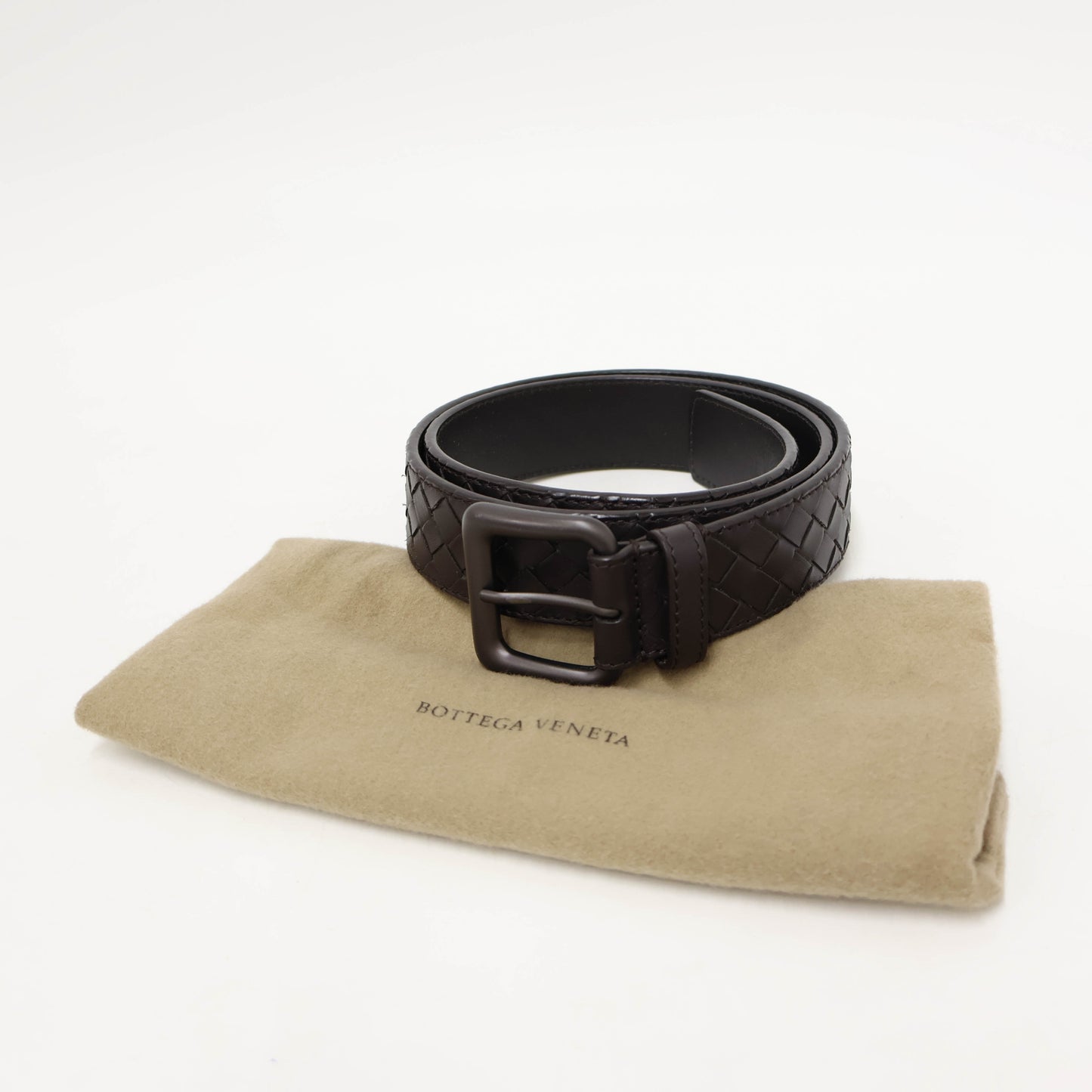 Bottega Veneta Belt Intrecciato Dark Brown