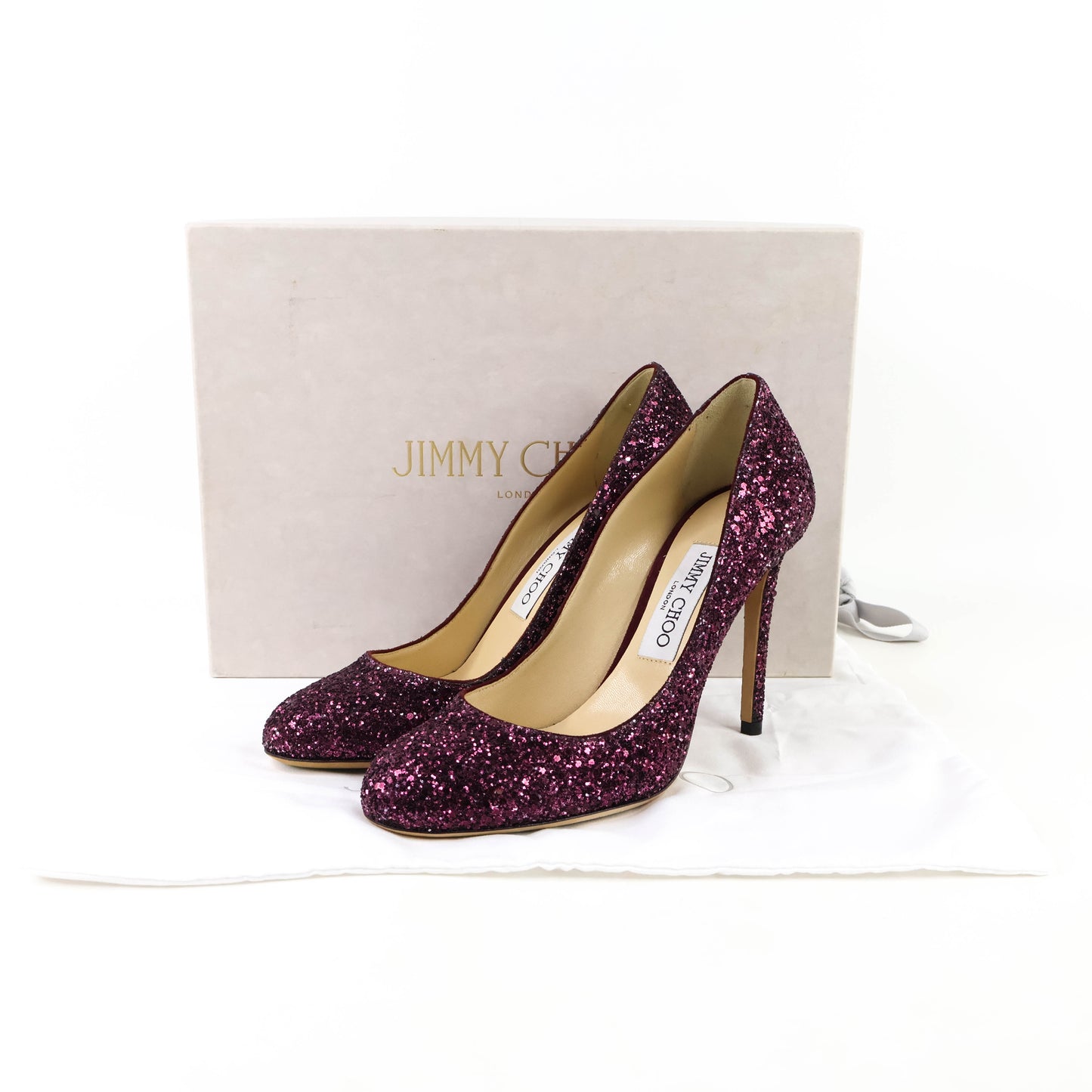 Jimmy Choo Pumps Glitter Red Black 37