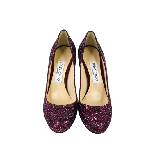 Jimmy Choo Pumps Glitter Red Black 37