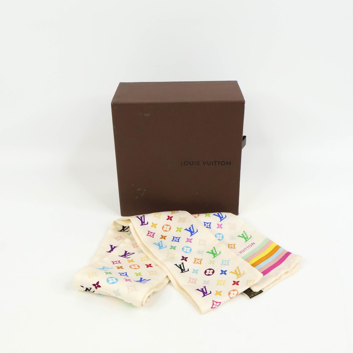 Louis Vuitton Bandeau Silk Multicolor White