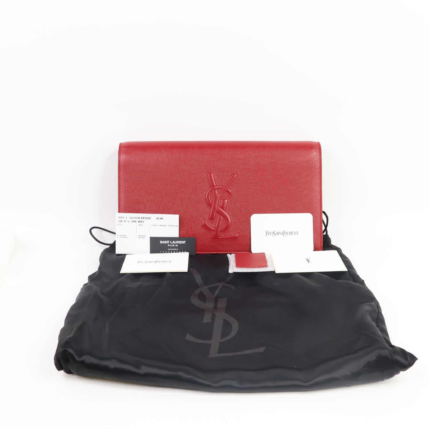Saint Laurent Clutch Bag Leather Red