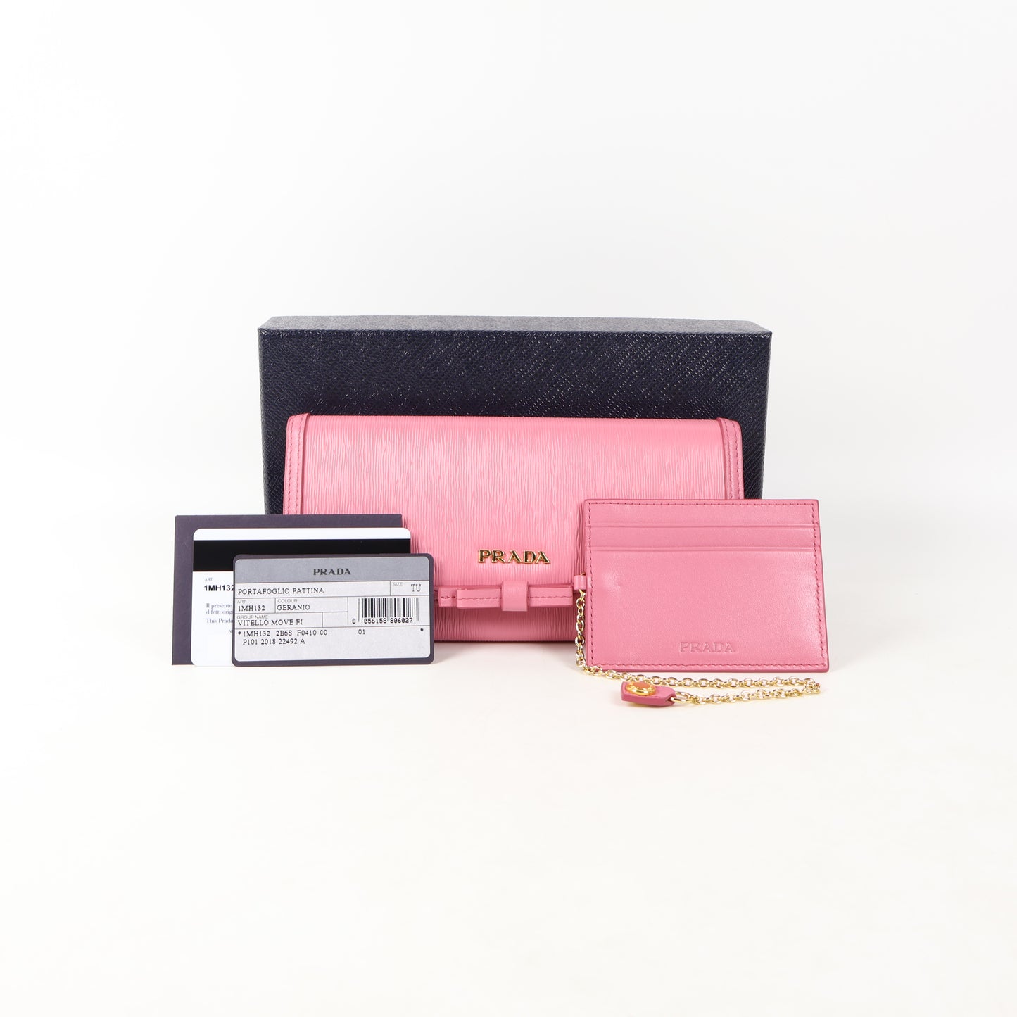 Prada Long Wallet Bow Geranio