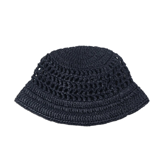 Prada Bucket Hat Raffia Black