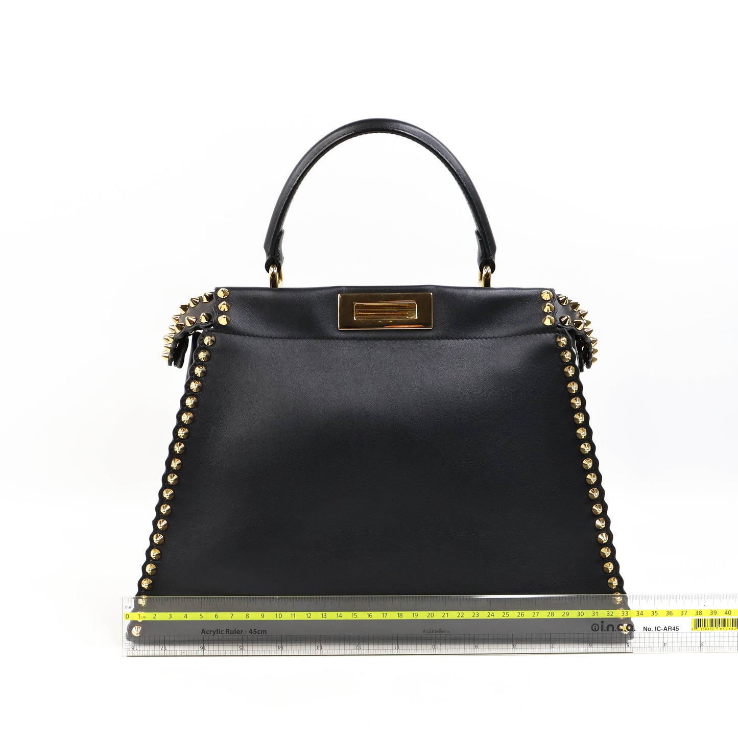 Fendi Peekaboo Medium Black Stud Gold