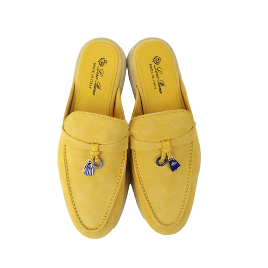 Loro Piana Babouche Charms Island Life Walk Sued Aspen Gold 36.5